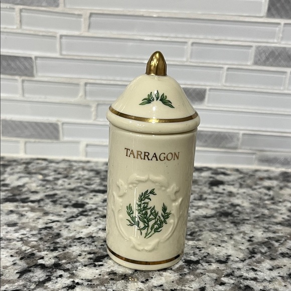 Vintage TARRAGON The Lenox Spice Garden 1992 Fine Porcelain Spice Jar Cook wear - Picture 1 of 9